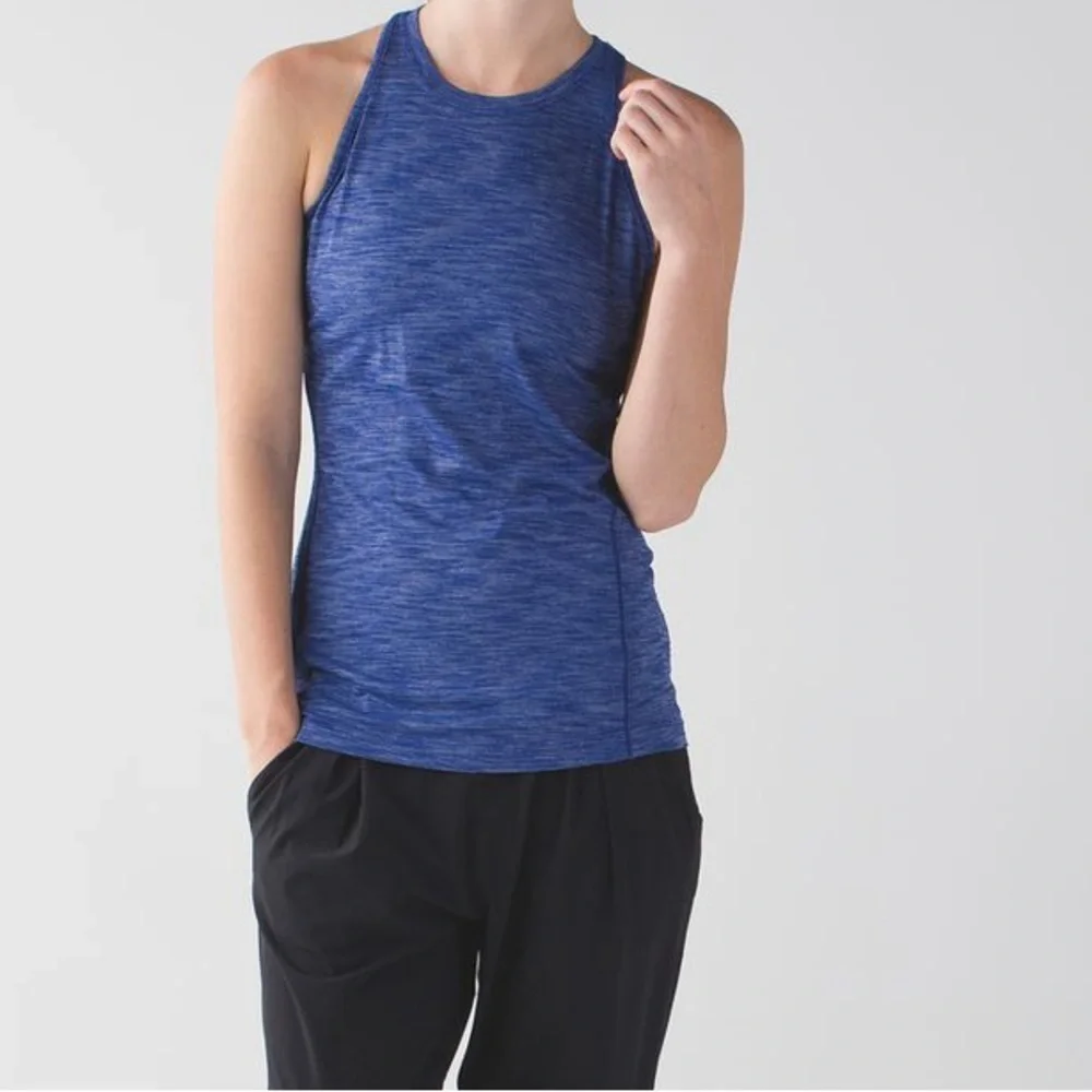 Lululemon &go Everywhere Tank Heathered Sapphire Blue size 10